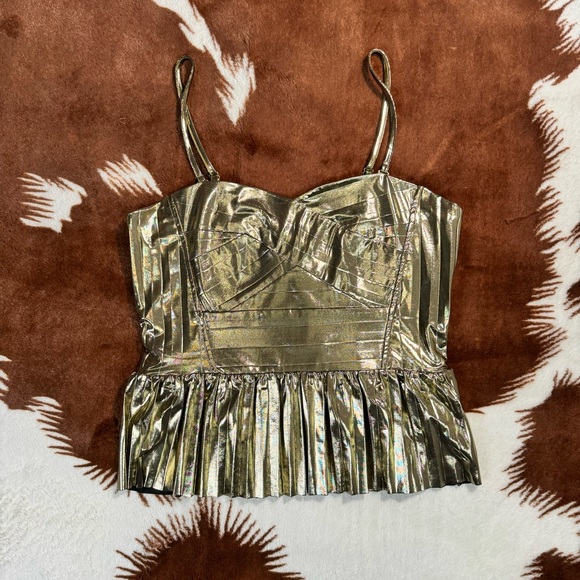Sincerly Jules Tops - NWT Sincerely Jules Metallic Gold Bustier Top